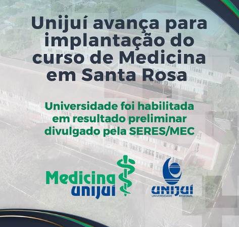 Unijuí é habilitada em resultado preliminar do MEC para curso de Medicina em Santa Rosa